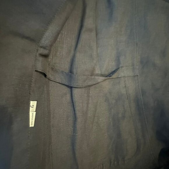 Calvin Klein Black Open-Front Blazer Womens 6 Lightweight Office Career Linen - Picture 5 of 10